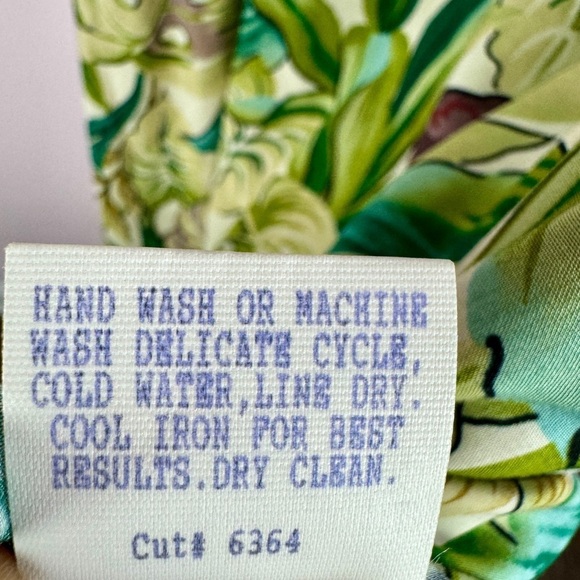 Tori Richard Vintage Palm Print Dress size L Honolulu made in Hawaii green - Picture 8 of 8